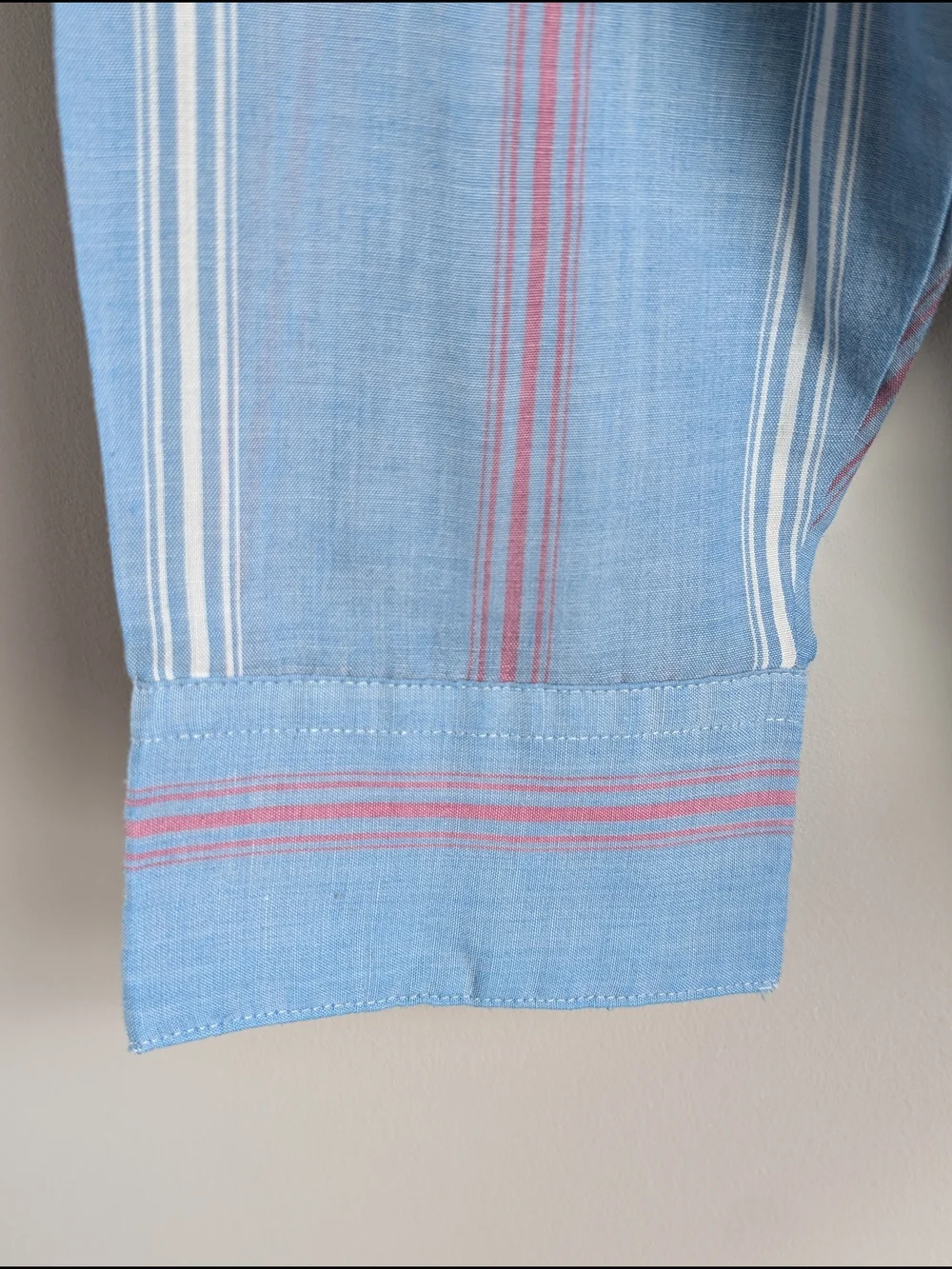 Vintage Levis Shirt Men's M Blue Striped Long Slv Button Down Western Cowboy 80s